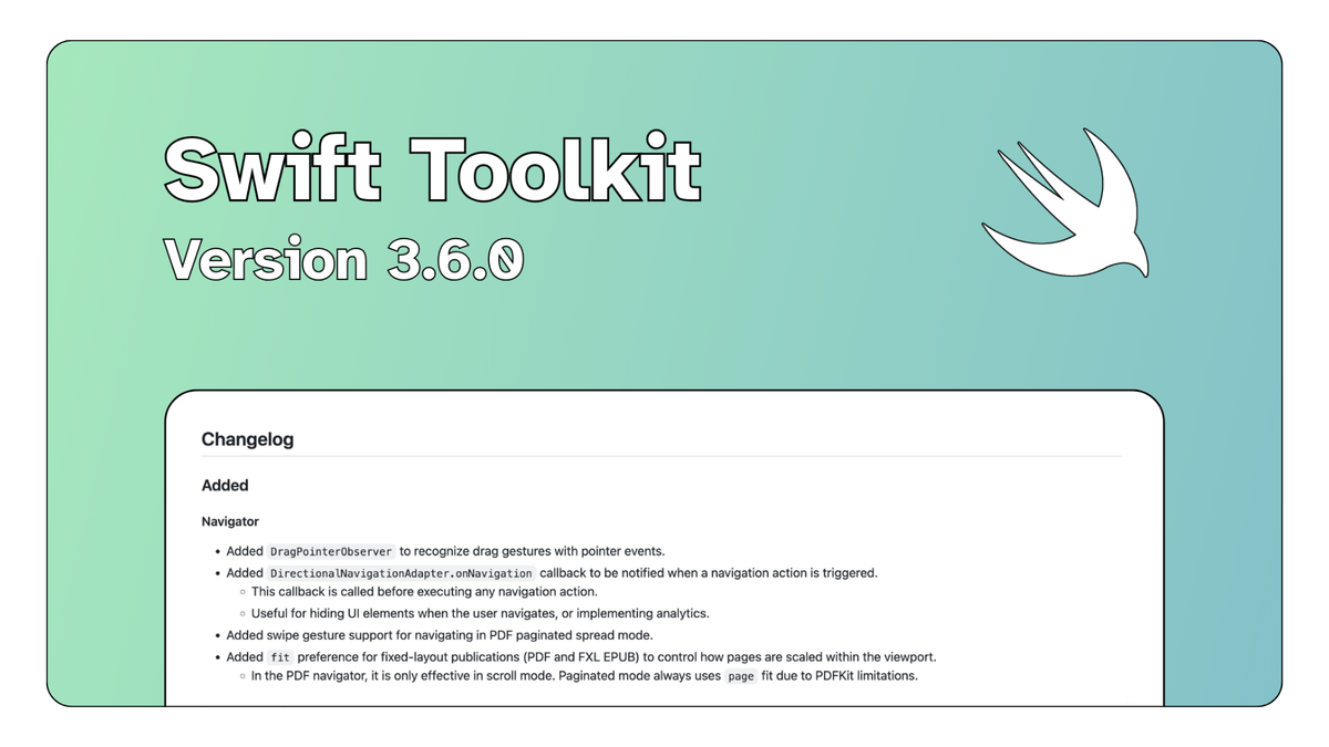 Release Note · Swift Toolkit Version 3.6.0